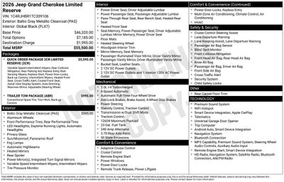 2026 Jeep Grand Cherokee GRAND CHEROKEE LIMITED RESERVE 4X4