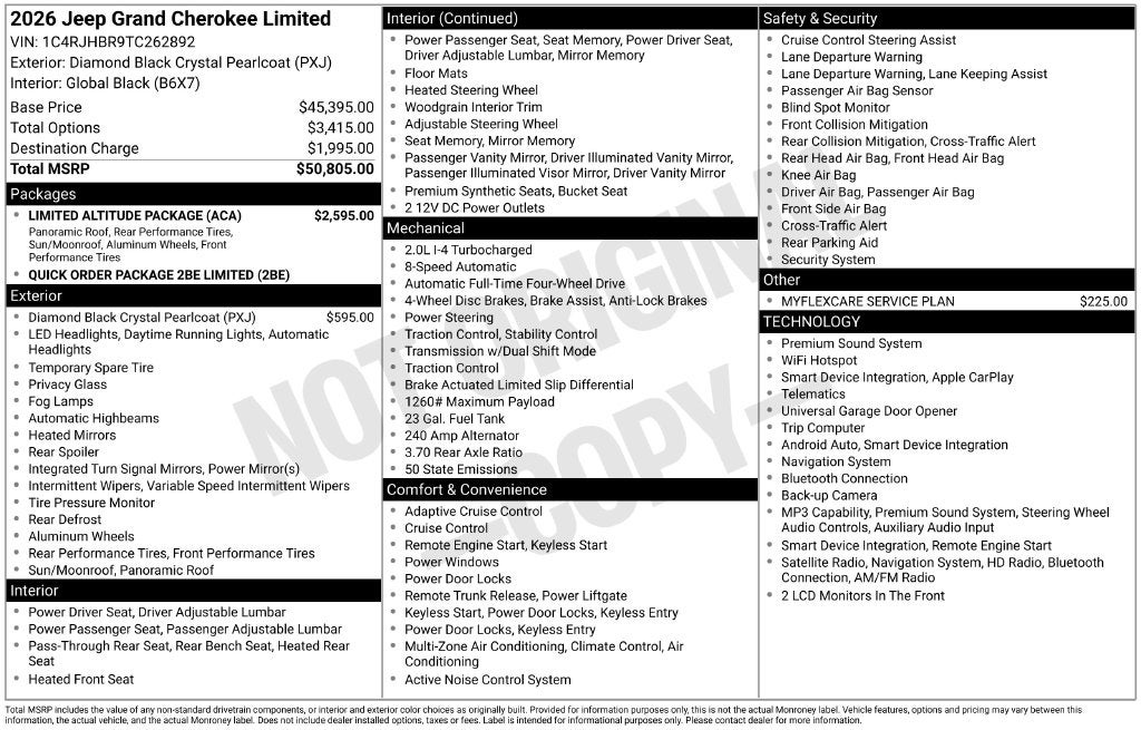 2026 Jeep Grand Cherokee GRAND CHEROKEE LIMITED 4X4