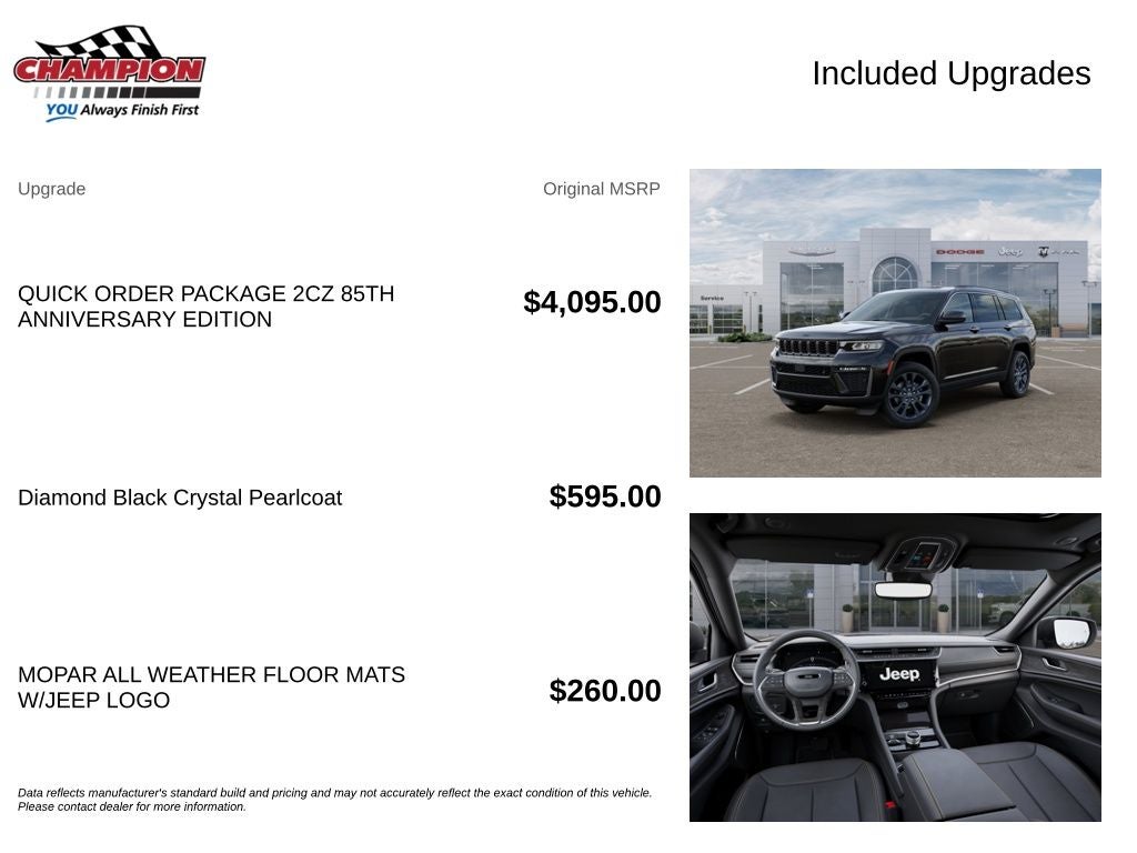 2026 Jeep Grand Cherokee GRAND CHEROKEE L 85TH ANNIVERSARY EDITION 4X4