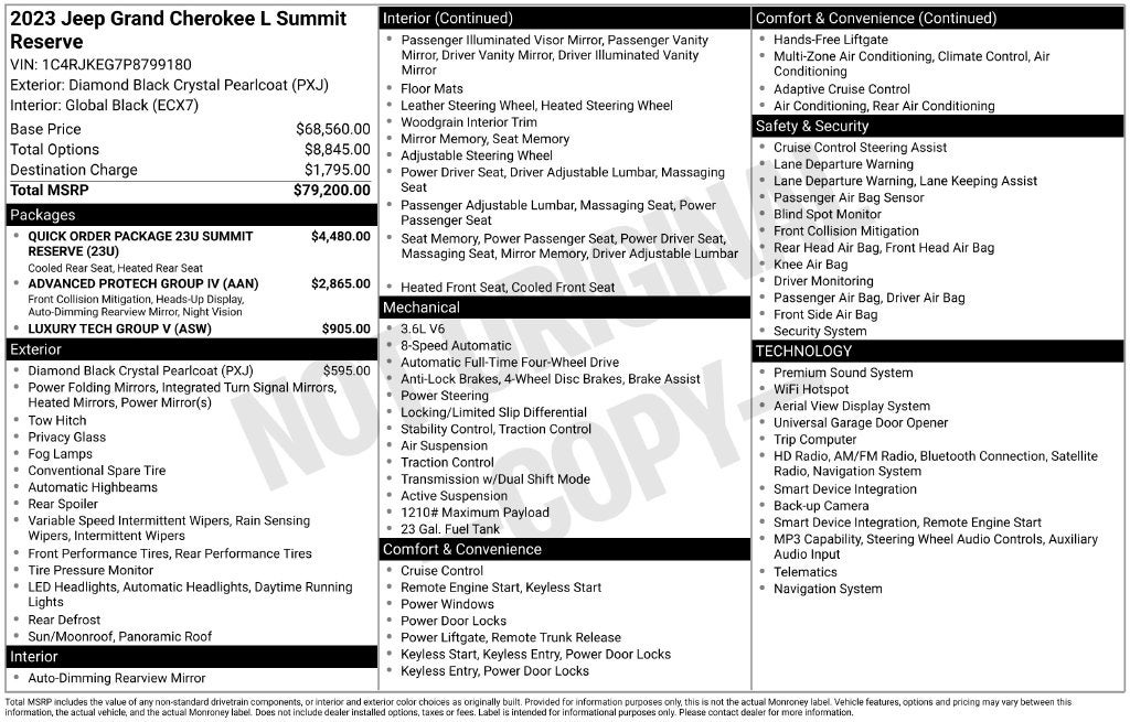 2023 Jeep Grand Cherokee L Summit Reserve 4x4