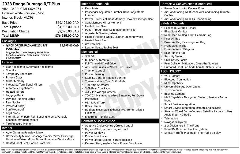 2023 Dodge Durango R/T Plus