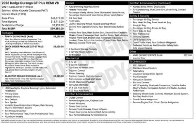 2026 Dodge Durango GT Plus AWD HEMI V8