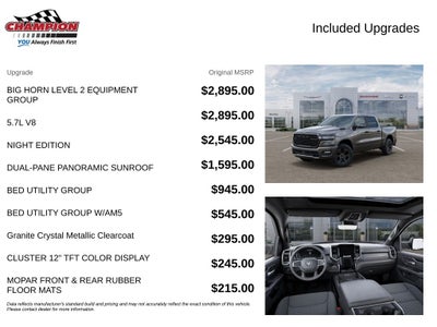 2026 RAM 1500 RAM 1500 BIG HORN CREW CAB 4X4 5'7' BOX