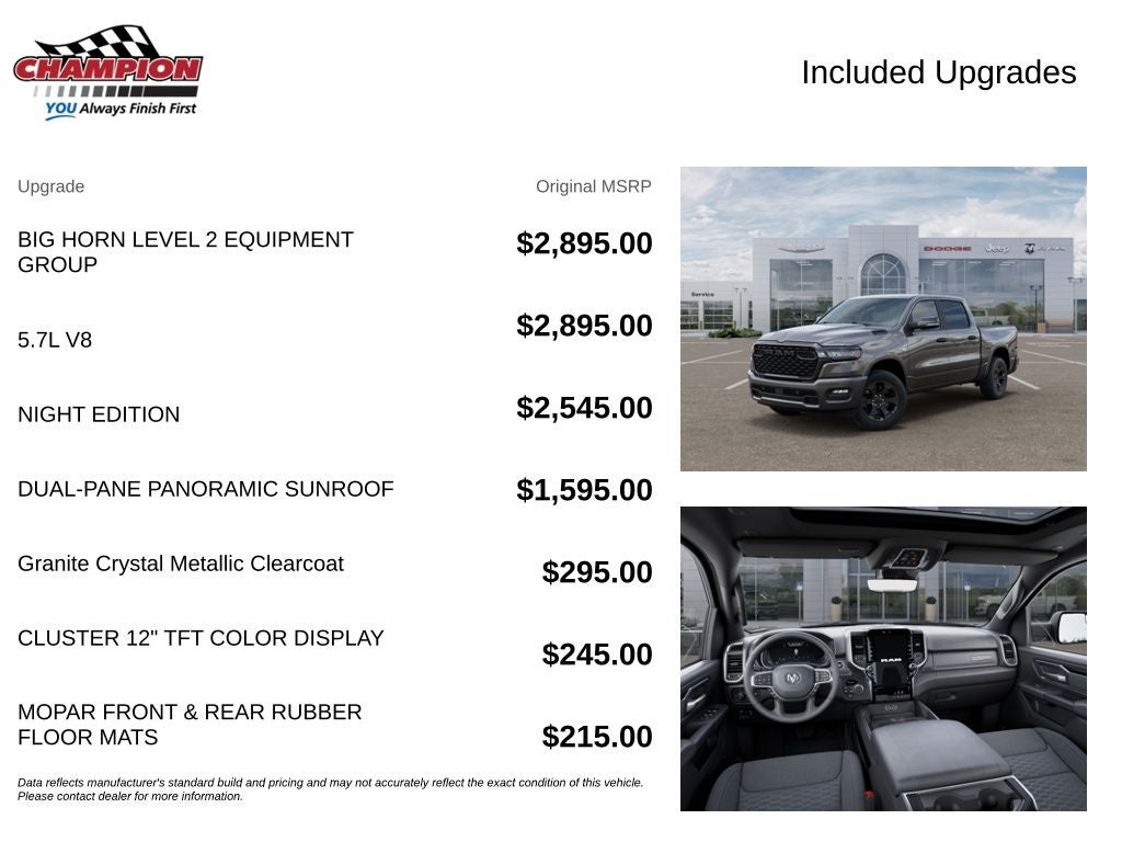 2026 RAM Ram 1500 RAM 1500 BIG HORN CREW CAB 4X4 5'7' BOX