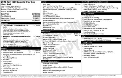 2026 RAM Ram 1500 RAM 1500 LARAMIE CREW CAB 4X4 5'7' BOX