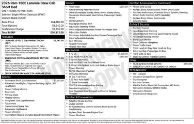 2026 RAM Ram 1500 RAM 1500 LARAMIE CREW CAB 4X4 5'7' BOX