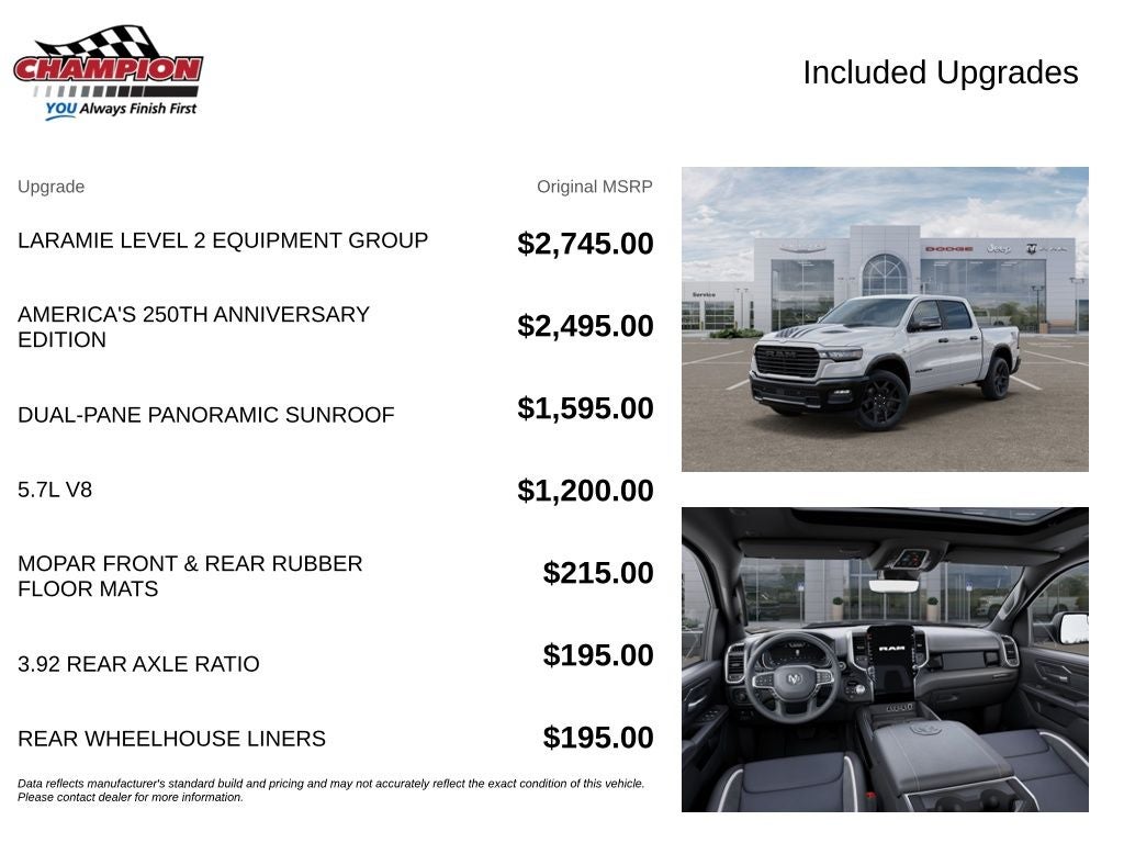 2026 RAM Ram 1500 RAM 1500 LARAMIE CREW CAB 4X4 5'7' BOX