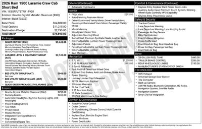 2026 RAM Ram 1500 RAM 1500 LARAMIE CREW CAB 4X4 5'7' BOX