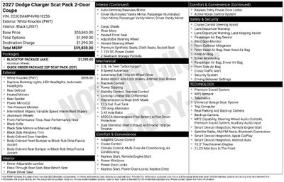 2027 Dodge Charger CHARGER SCAT PACK 2-DOOR AWD