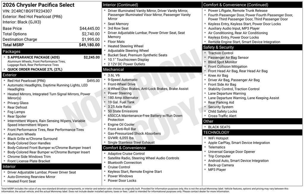 2026 Chrysler Pacifica PACIFICA SELECT