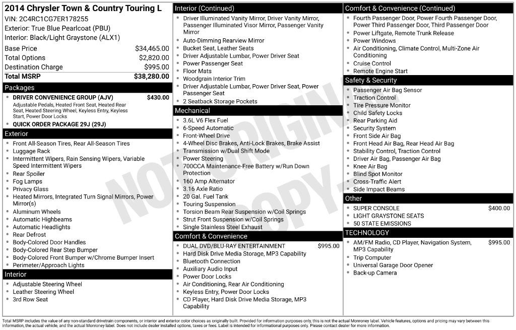 2014 Chrysler Town & Country Touring-L