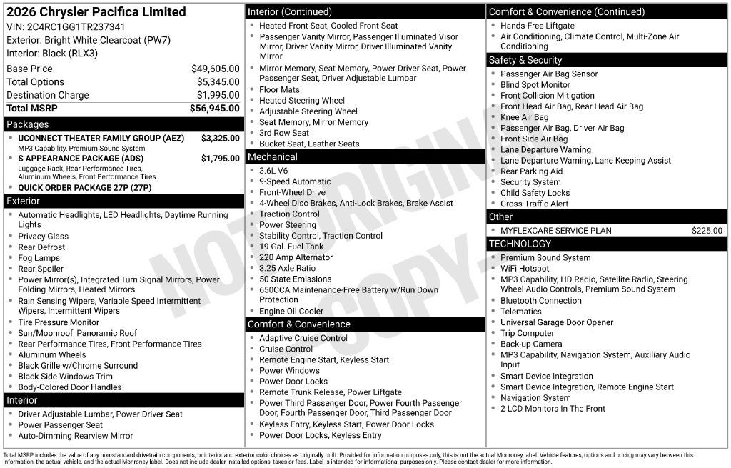 2026 Chrysler Pacifica PACIFICA LIMITED