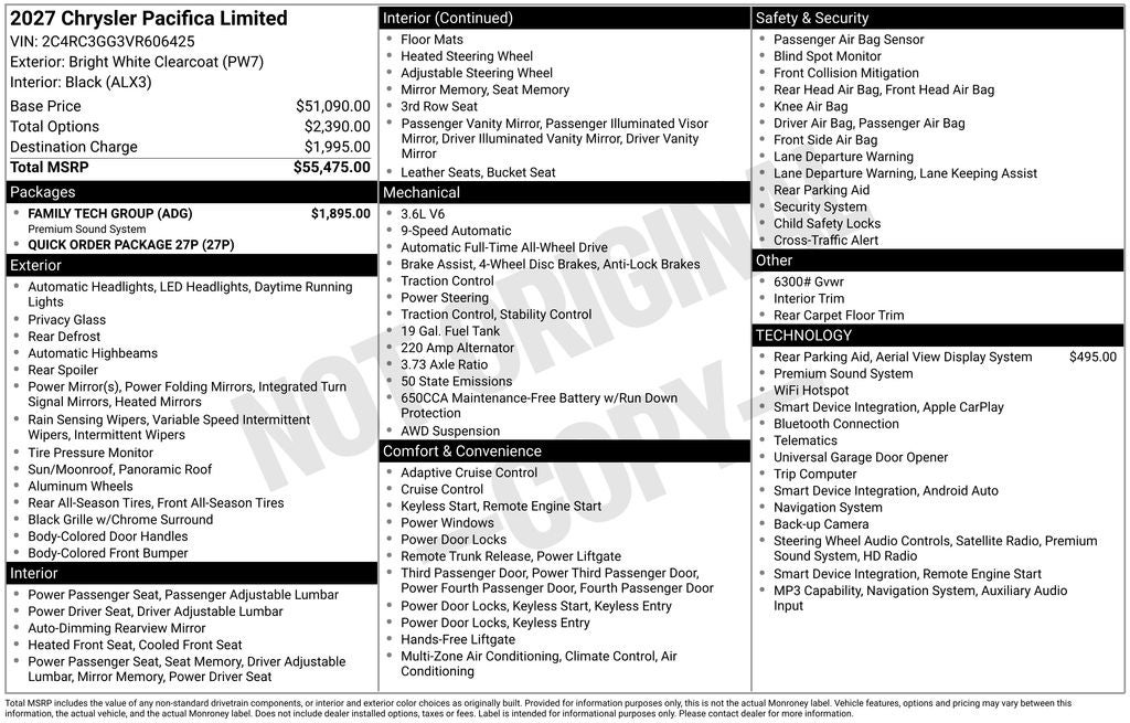 2027 Chrysler Pacifica PACIFICA LIMITED AWD