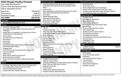 2026 Chrysler Pacifica PACIFICA PINNACLE AWD
