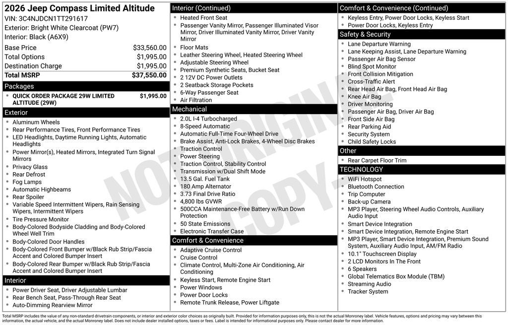 2026 Jeep Compass COMPASS LIMITED ALTITUDE 4X4