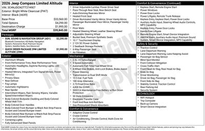 2026 Jeep Compass COMPASS LIMITED ALTITUDE 4X4