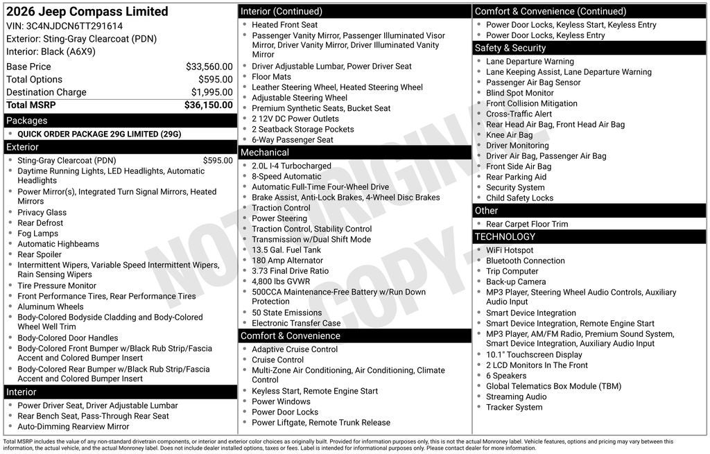 2026 Jeep Compass COMPASS LIMITED 4X4