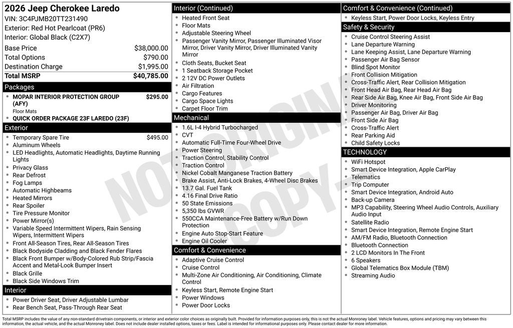 2026 Jeep Cherokee CHEROKEE LAREDO 4X4
