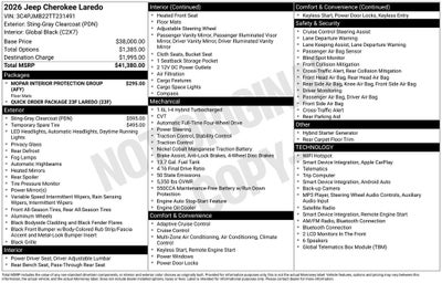 2026 Jeep Cherokee CHEROKEE LAREDO 4X4