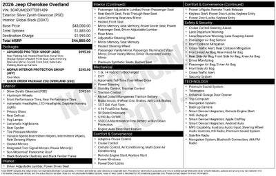 2026 Jeep Cherokee CHEROKEE OVERLAND 4X4