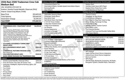 2026 RAM 2500 RAM 2500 TRADESMAN CREW CAB 4X4 6'4' BOX