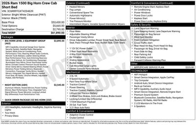 2026 RAM 1500 RAM 1500 BIG HORN CREW CAB 4X4 5'7' BOX