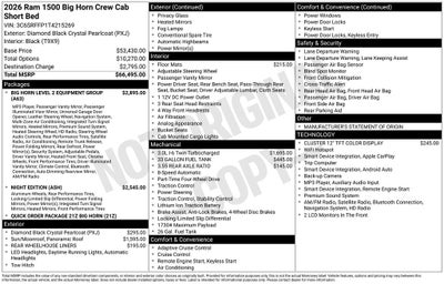 2026 RAM 1500 RAM 1500 BIG HORN CREW CAB 4X4 5'7' BOX