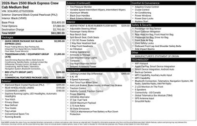 2026 RAM 2500 RAM 2500 BLACK EXPRESS CREW CAB 4X4 6'4' BOX