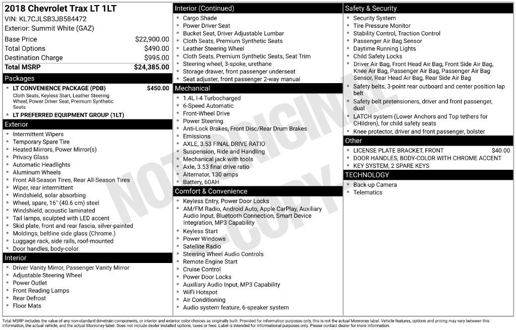 2018 Chevrolet Trax LT