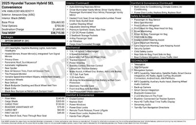 2025 Hyundai Tucson Hybrid SEL Convenience