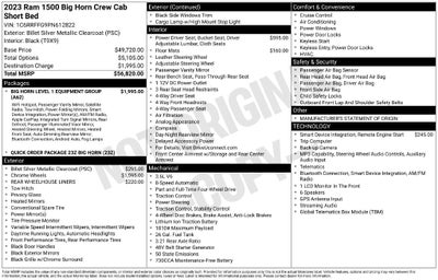 2023 RAM 1500 Big Horn Crew Cab 4x4 5'7' Box