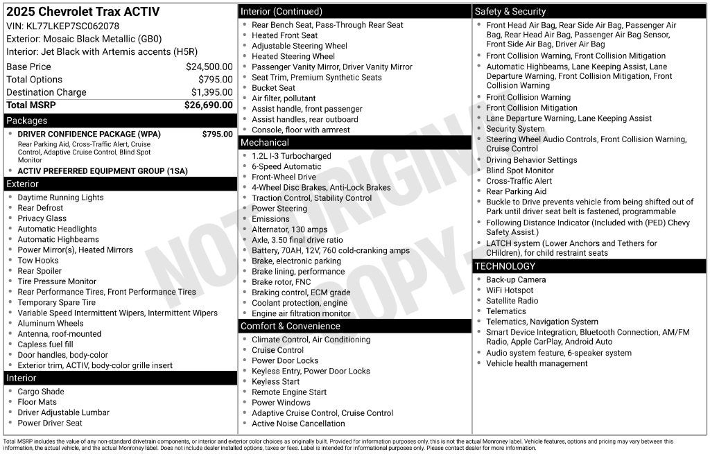 2025 Chevrolet Trax FWD ACTIV