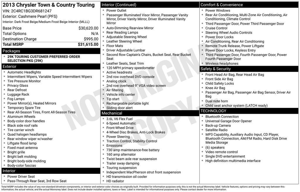 2013 Chrysler Town & Country Touring